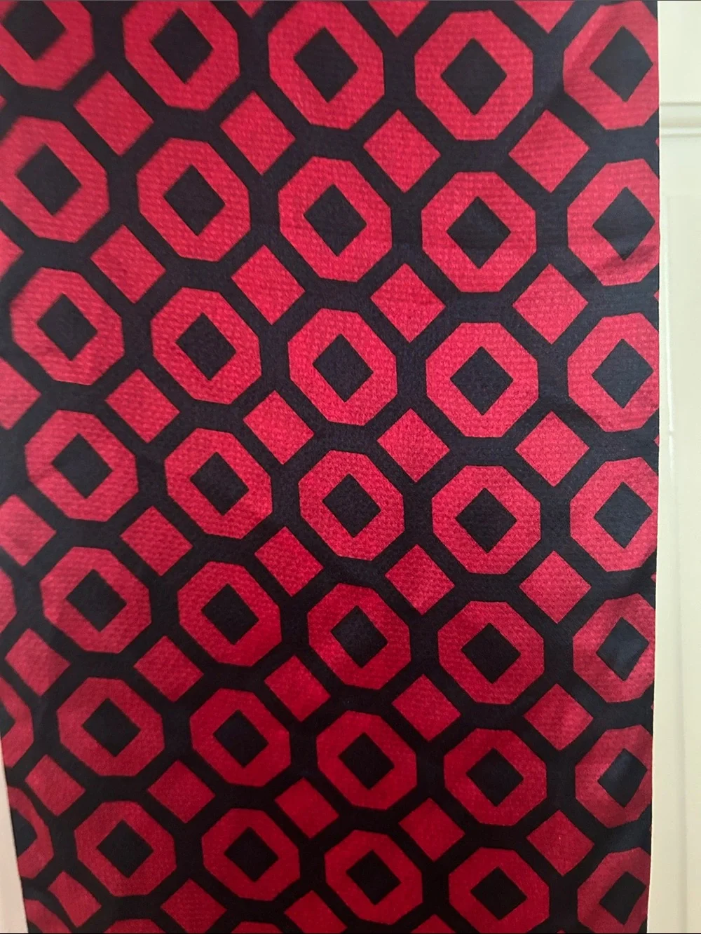 Talbots Black and Red Geometric Fringe Panel
